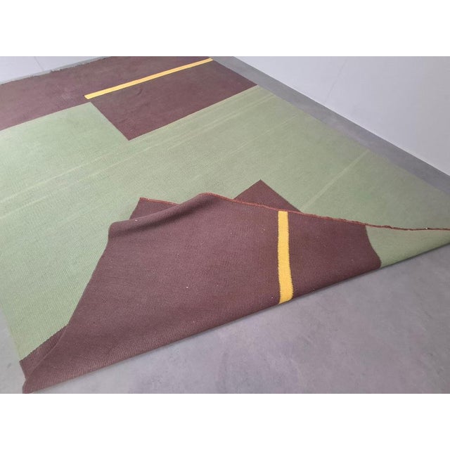 Mid-Century Modern Geometric Rug, Czechoslovakia, 1960s For Sale - Image 10 of 17