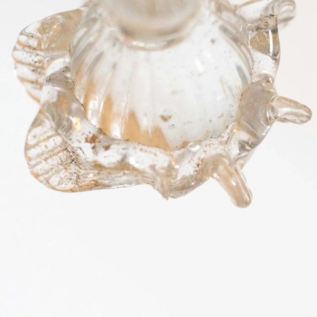 Vintage Baroque Style Cristallo Murano Chandelier With Azure Blue Trim and Gold Specks For Sale In Chicago - Image 6 of 12