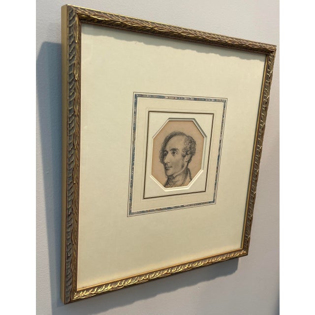 Early 19th Century Pair of Framed 1820s English Portrait Drawings of Men For Sale - Image 5 of 11