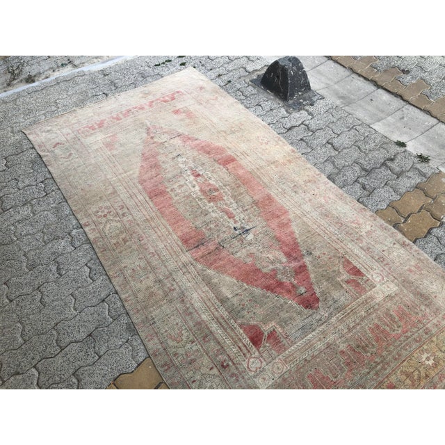 Rustic Naturel Handmade Vintage Floor Rug For Sale - Image 3 of 11