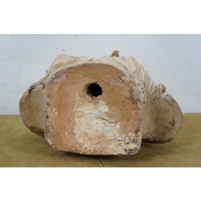 Late 20th Century Classical Clay Terracotta Vailed Vestal Bust of a Woman Statue Sculpture 19" For Sale - Image 11 of 11