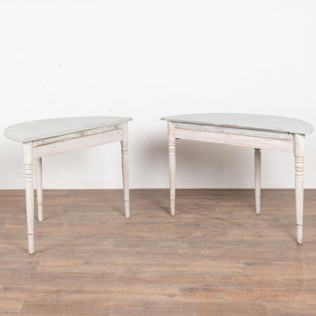 Pair of 19th Century Swedish Demi Lune Side Table Consoles For Sale - Image 11 of 11