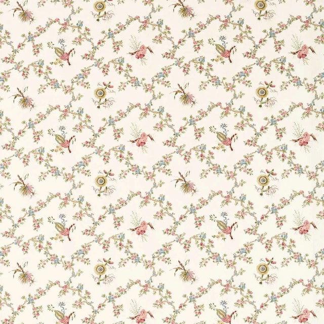 Sanderson Trelliage Fabric in Raspberry/Stone - a Sample For Sale