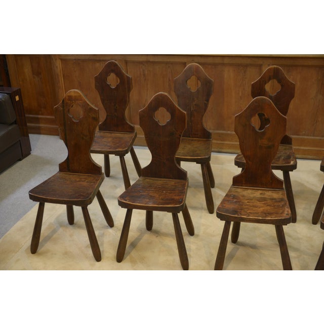 Vintage Monastery Chairs, 1950s, Set of 8 For Sale - Image 11 of 12