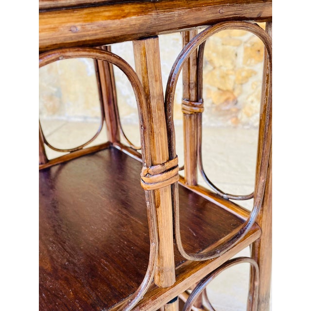 Vintage Bamboo and Rattan 3-Tier Shelf, 1960s For Sale - Image 14 of 18