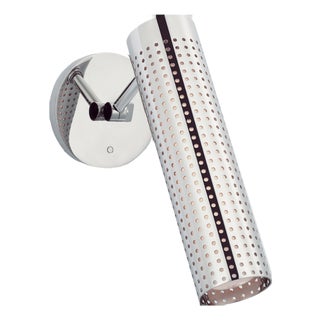 Kelly Wearstler for Visual Comfort Signature Precision 12" Articulating Sconce in Polished Nickel with White Glass For Sale