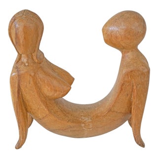 Folk Art Exotic Wood Sculpture For Sale