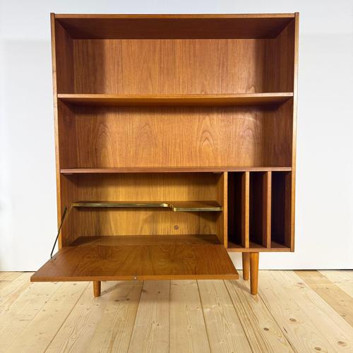 Vintage Bookcase in Teak with Drop-Down Doo, 1960s For Sale - Image 4 of 9