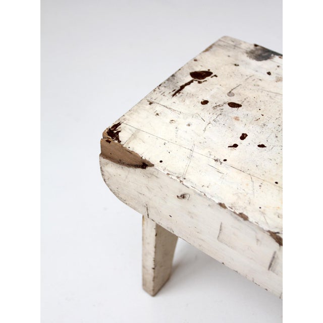 Antique American Farmhouse White Painted Step Stool For Sale - Image 11 of 16