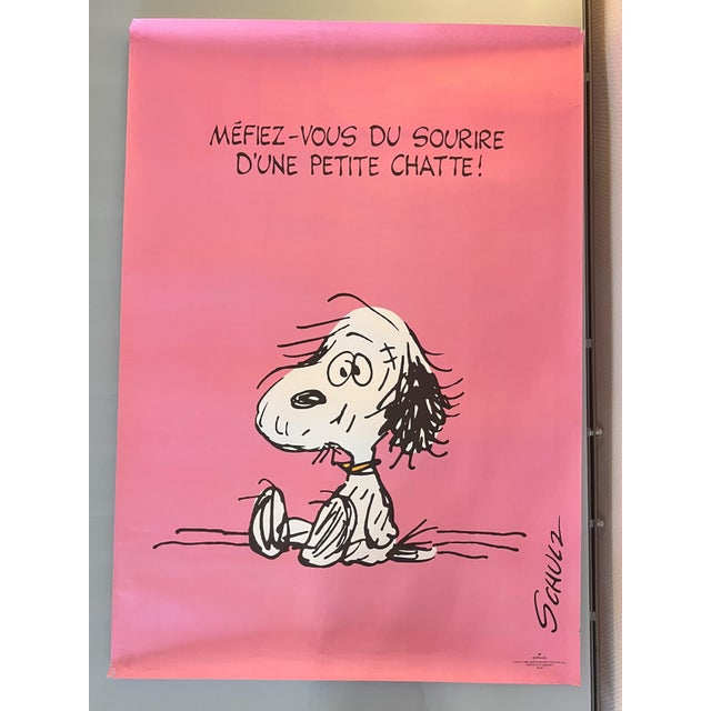 Beware of a Kitten's Smile Snoopy Hallmark Poster from Charles Schulz, 1950s For Sale - Image 3 of 8
