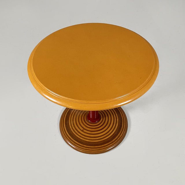 Italian Modern Round Wooden Coffee Table, 1980s For Sale - Image 3 of 15