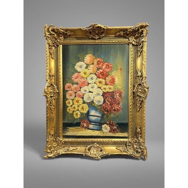 Unknown, Floral Still Life, Oil Painting, Framed For Sale - Image 4 of 4