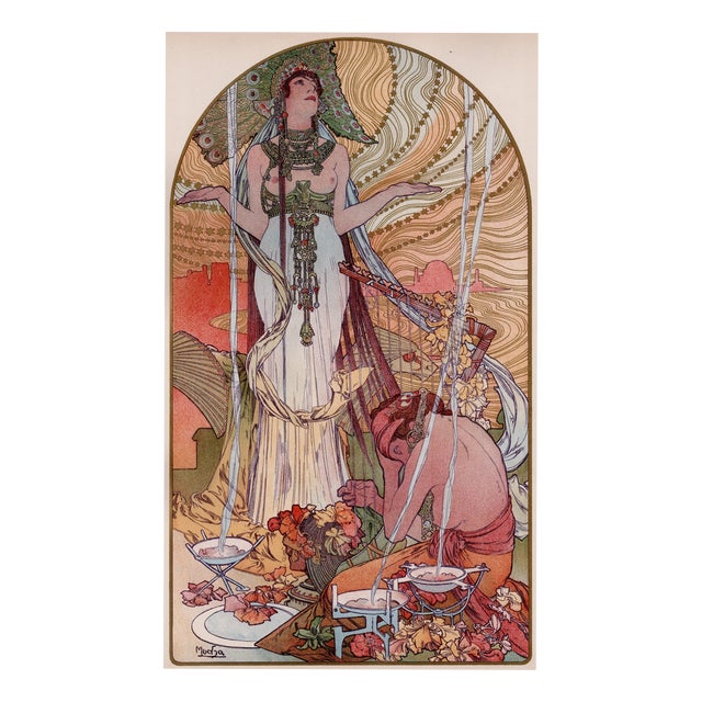 Alphonse Mucha, Incantation (aka Salammbô), Nude, 1897, Lithograph on Paper For Sale