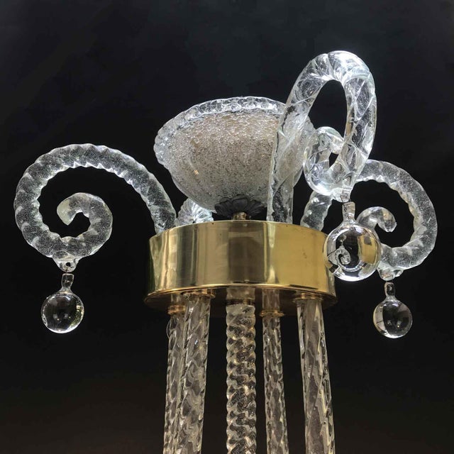 Vintage Blown Glass Chandelier, 1940s For Sale - Image 12 of 16