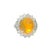 A striking platinum cocktail ring featuring a captivating fire opal at its center. The opal weighs 8.26 carats and...