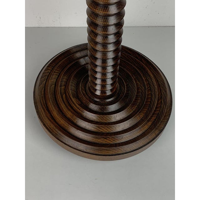 French Brutalist Wood Turned Side Table by Charles Dudouyt, 1940s For Sale - Image 13 of 17