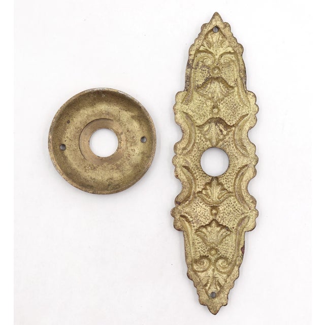 Brass Victorian Brass Knob & Swan Lever Passage Door Set For Sale - Image 8 of 8