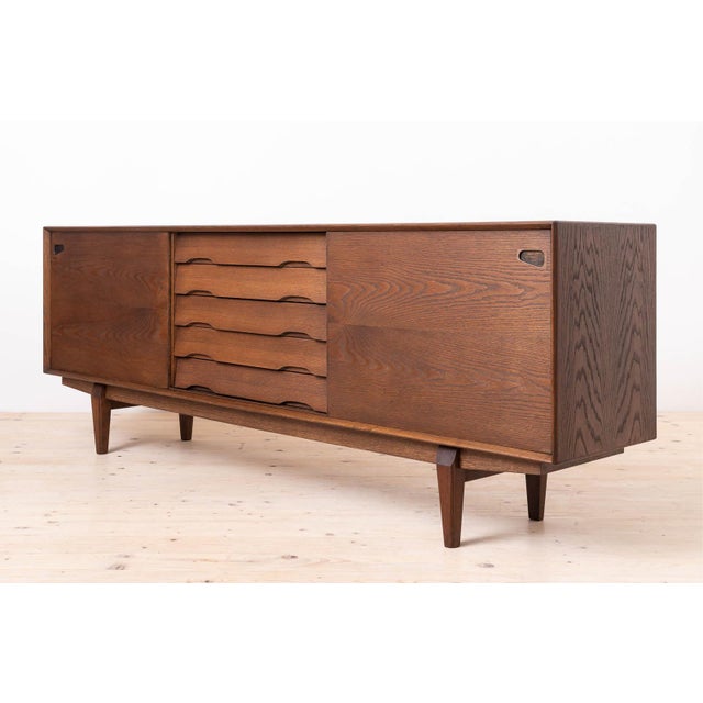 Danish Model No. 65 Sideboard in Chocolate Brown Stained Oak from Skovby Møbler, 1960s For Sale - Image 4 of 12