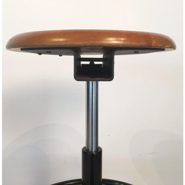 Black Metal and Chrome Bar Stools With Round Wood Seats 'Four Available' For Sale In Austin - Image 6 of 12
