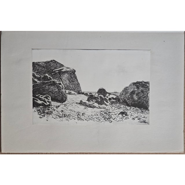 After Claude Monet, Boat Between Cliffs, Lithograph For Sale - Image 3 of 10