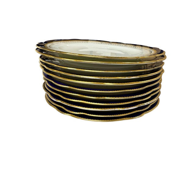 Cobalt Blue & Gold Fine China and Signed Crystal Cobalt Blue & Gold Fine China and Signed Crystal Collection, (79 Pieces Total) For Sale - Image 17 of 17