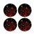 Coral Reef Vegan Leather Round Pebble Placemat, Black, Set of 4 For Sale - Image 4 of 5