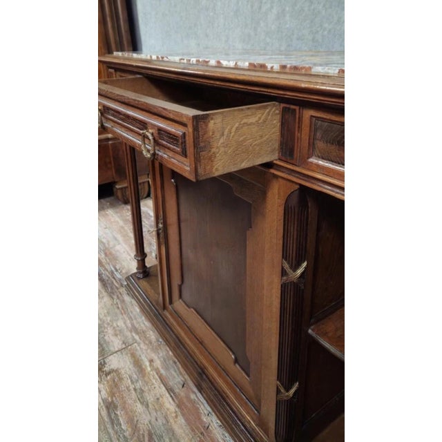 Buffet in Mahogany with Marble Top For Sale - Image 4 of 9