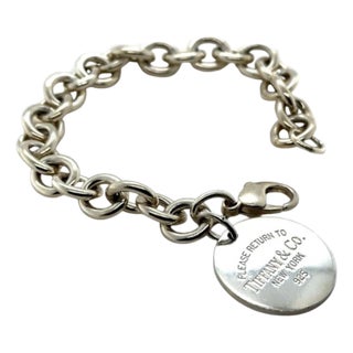 Tiffany & Co. Sterling Silver Return to Tiffany Circle Tag Bracelet 37g For Sale