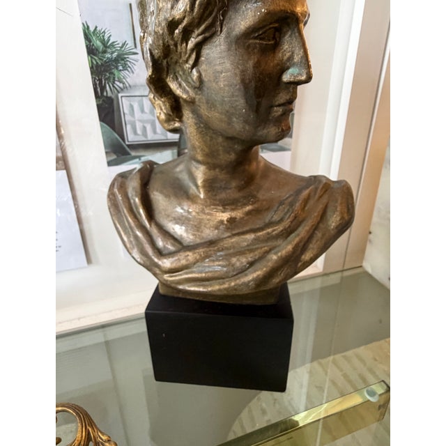 Figurative Neoclassic Style Bronze Female Bust Sculpture For Sale - Image 3 of 10