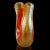 Seguso Murano Vintage Red Orange Gold Flecks Italian Art Glass Double Mouth Tube Flower Vase For Sale - Image 11 of 13