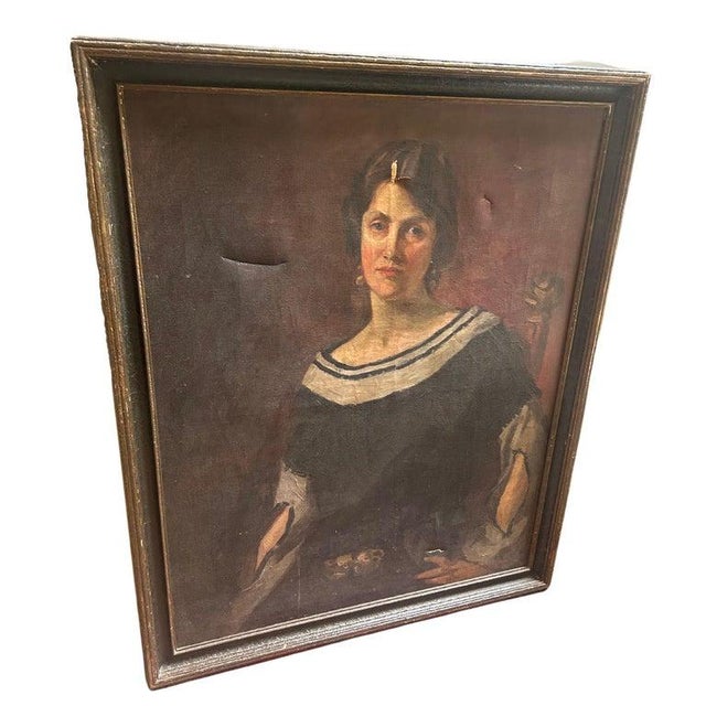 European painting of young girl with sailor dress