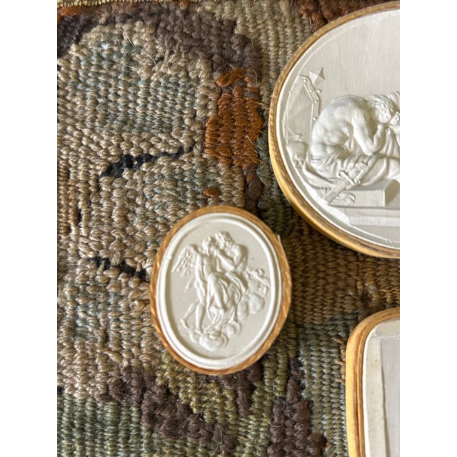 Metal Antique Italian Grand Tour Plaster Intaglios - Set of 8 (Group #11) For Sale - Image 7 of 14