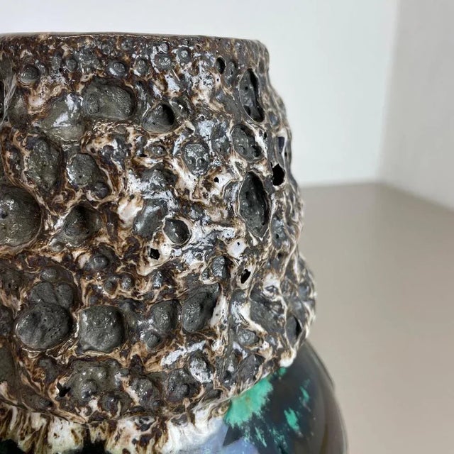 German Vintage Pottery Fat Lava Vase from Scheurich WGP, 1970s For Sale - Image 12 of 18