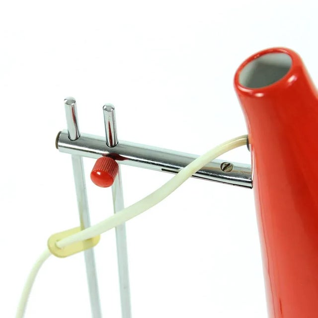 Josef Hurka Czech Red Table Lamp by Josef Hurka for Lidokov, 1960s For Sale - Image 4 of 10