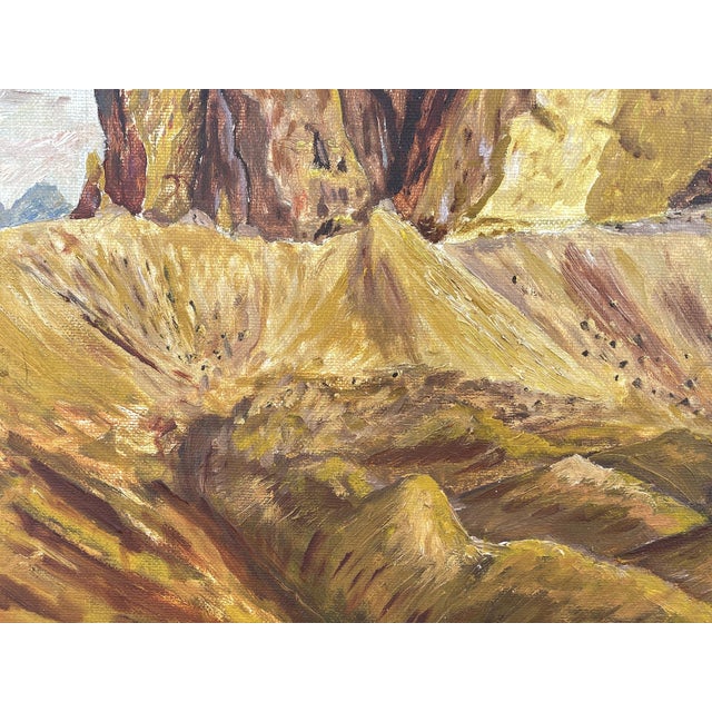 The Three Peaks of Lavaredo, Italian Dolomites, 1939, Oil Painting, Framed For Sale - Image 9 of 13