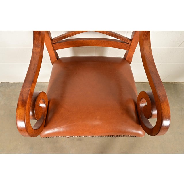 Wood Baker Furniture English Regency Carved Walnut Bar Stools, Set of Four For Sale - Image 7 of 15