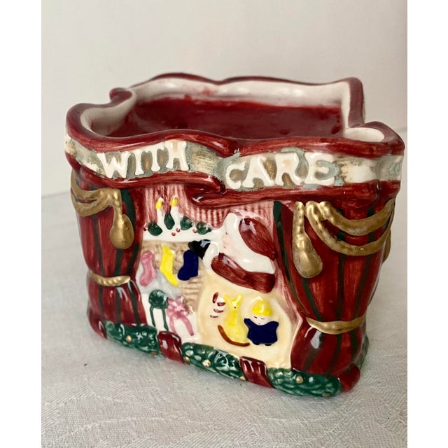 Vintage Fitz and Floyd "The Night Before Christmas" Scented Candle in Hand-Painted Ceramic For Sale - Image 4 of 15