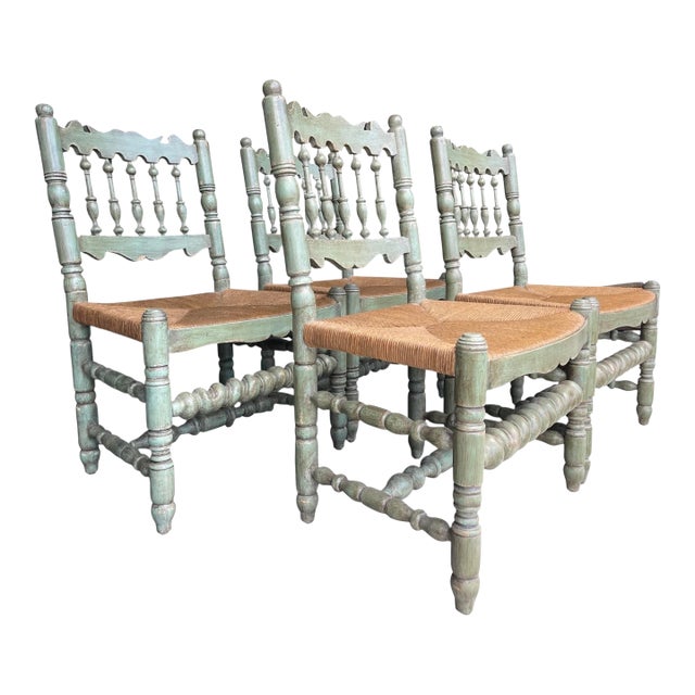 Charles Pollock for William Switzer English Spindle Back Dining Chairs | Set of 4 For Sale