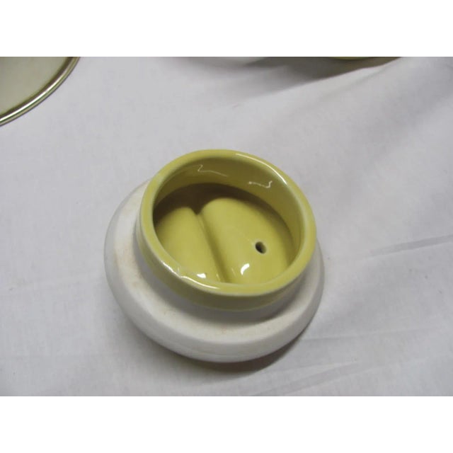 1940s Mid-Century Modern Hall China Pottery Yellow Teapot and Aluminum Cozy For Sale - Image 9 of 12