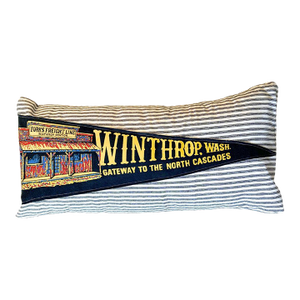 Washington Winthrop Vintage Pennant on New Woven Throw Pillow