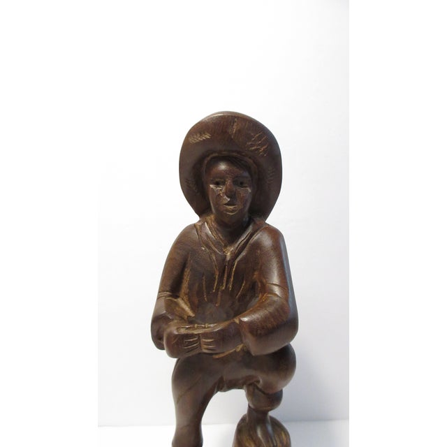 Rustic European Vintage Antonio Zeppellini Hand Carved Wooden "Woodsman" Statue Sculpture - 1960s For Sale - Image 3 of 10