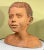 Intriguing bust of a young kid made of rustic terra-cotta, great smile ,innocent expression, looking forward. beautiful...