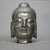 Early 20th Century Tibetan Gilt Silver Ceramic Buddha Head Sculpture 20th C For Sale - Image 5 of 10