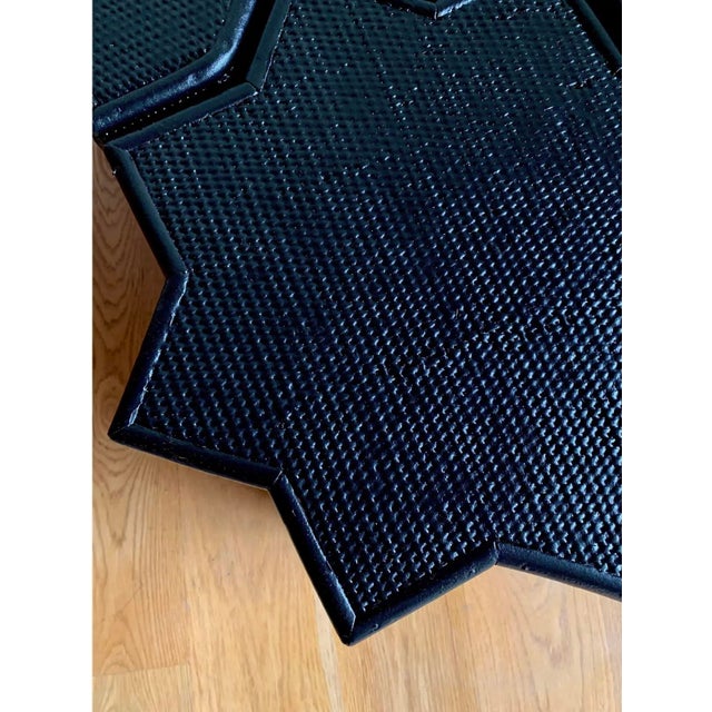 Vivai del Sud 1960s Vivai Del Sud Woven Rattan and Cane Italian Star and Cross "Stella and Croce" Tables - Set of Four For Sale - Image 4 of 16