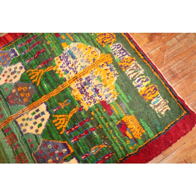 Mid 20th Century Green Turkish Tulu Rug For Sale - Image 5 of 6