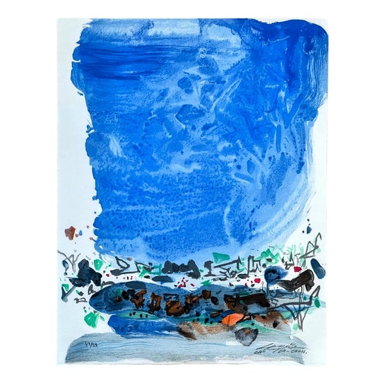 Chu Teh-Chun, Blue Season (Plate III), 2006, Lithograph For Sale