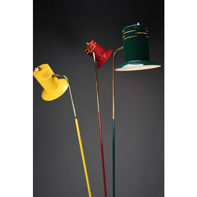 Mid-Century Modern Italian Red Green and Yellow Floor Lamp, 1950 For Sale - Image 4 of 18