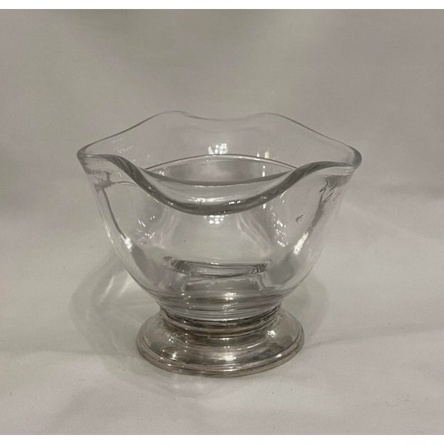 Vintage Sterling Silver and Glass Divided Serving Bowl For Sale - Image 4 of 8