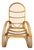 Italian Curved Bamboo and Rattan Armchair in the style of Roberti, 1960s For Sale