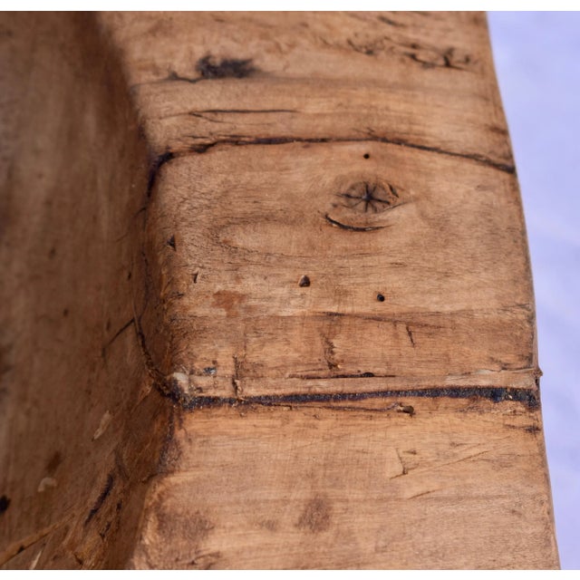 Antique Hand-Hewn Fruitwood Trog or Dough Bowl For Sale - Image 4 of 7